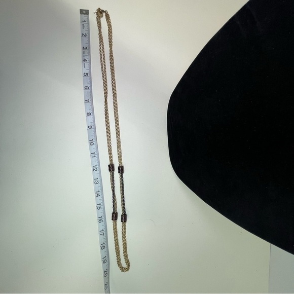 Dana Buchman Long Gold and Black Multi-Strand Chain Necklace - Picture 3 of 6